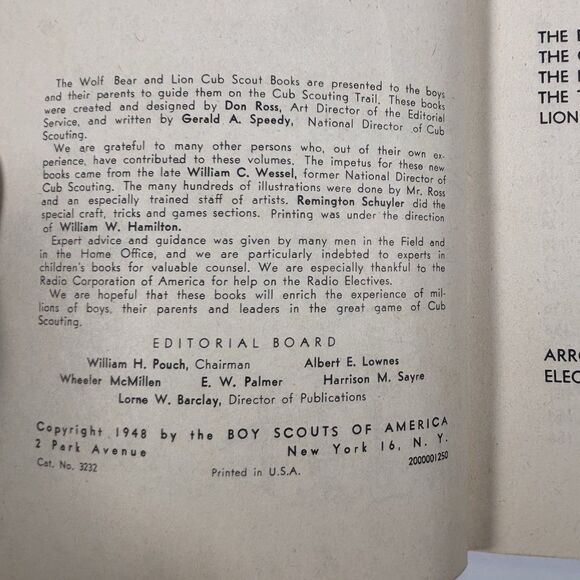 Vintage Lion Bear Cub Scout Book Lot 1948 1954 BSA Boy Scouts Of America Flaws - Picture 5 of 9